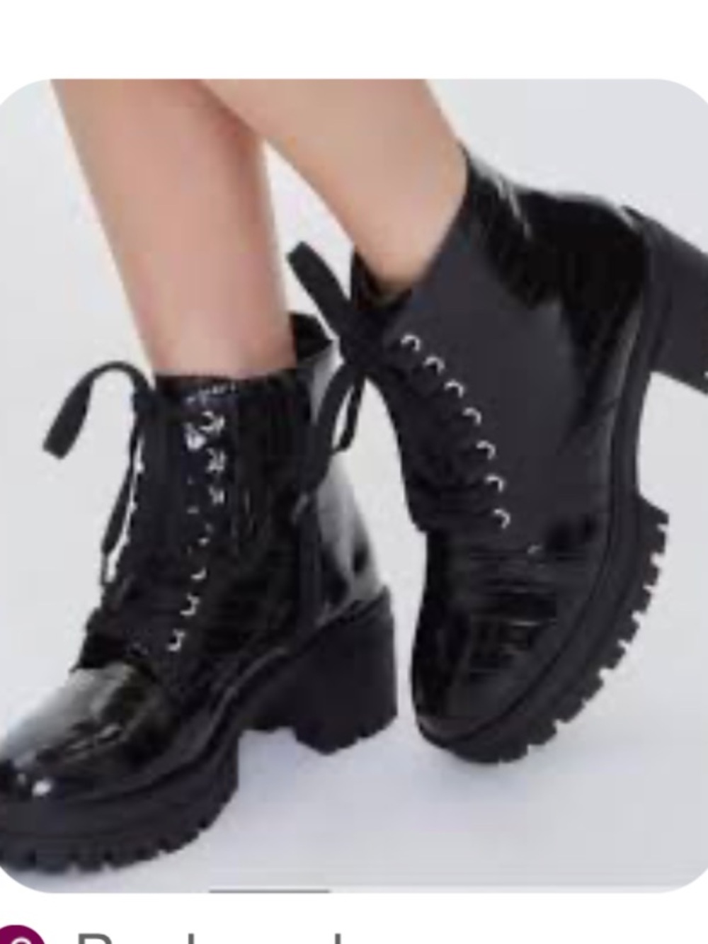 Black Croc-Textured Platform Lace-Up Boots - Women